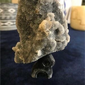 Sphalerite Crystal Treehouse Carving w/ Druzy Geodes 120g Natural Mineral 3.75”
